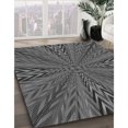 thumbnail image 3 of Ahgly Company Tapis de Zone Rond Gris Transitionnel pour Intérieur Lavable à la Machine, 7 Pieds Rond, 3 of 7
