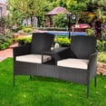 thumbnail image 1 of Costway Patented Patio Rattan Chat Set Loveseat Sofa Table Chairs Conversation Cushioned, 1 of 10