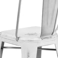 thumbnail image 3 of Commercial Grade 4 Pack 24" High Distressed White Metal Indoor-Outdoor Counter Height Stool with Back, 3 of 9