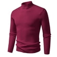 thumbnail image 1 of LIaqionyy Chandail pour Homme à Col Roulé, Chandail à Enfiler, Hauts Tricotés Automne Hiver, Chandail Chaud à Enfiler, Coupe Ajustée, Chandail de Base, M-3TG, 1 of 2