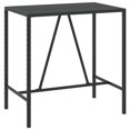 thumbnail image 2 of vidaXL 7 Piece Garden Bar Set with Cushions Black Poly Rattan, 2 of 4