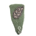 thumbnail image 2 of Crochet Headbands Winter Leaves Pattern with Rhinestones Elastic Head Protector Wide Warm Chunky Hair Accessories for Girls Pickle Green, 2 of 6