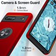 thumbnail image 2 of KOMI for Google Pixel 7 Case, Slim Fit Shockproof Protective Case for Pixel 7, Military-Grade Drop Protection with Ring Kickstand [Magnetic Car Mount Feature] Case for Google Pixel 7-Red, 2 of 5