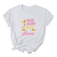 thumbnail image 2 of EGNMCR Chemises de Pâques pour Femmes Chemises Imprimées Manches Courtes Décontractées Col Rond T-Shirts pour Femmes, 2 of 3