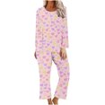 thumbnail image 1 of TIMIFIS Pyjamas de la Saint-Valentin pour Femmes - Ensembles de Pyjama pour Femmes 2 Pcs - Haut à Manches Longues Décontracté à Col Ras du Cou et Pantalon Ensembles de Pjs Vêtements de Nuit Vêtements de Détente, 1 of 3