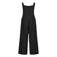 thumbnail image 4 of CEHVOM Womens Fashion Retro Rompers Suspender Solid Jumpsuit Cotton Pants, 4 of 6