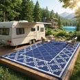 thumbnail image 3 of Reversible Outdoor Rug, Waterproof Plastic Straw Mat – Durable, UV-Resistant, Easy-Clean, Non-Shedding Patio Carpet for Deck, Porch, Balcony, Backyard, Camping, RV Use, 3 of 8