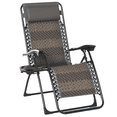 thumbnail image 1 of Outsunny Chaise Longue en Osier à Gravité Zéro, Gris, 1 of 10