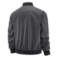 thumbnail image 3 of NaWent Men's Bomber Jacket Solid Color Long Sleeved Cardigan Stand Up Collar Workwear Jacket, 3 of 6