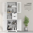 thumbnail image 4 of HOMCOM Armoire de Salle de Bain Moderne Haute, Armoire de Rangement de Cuisine, Blanc, 4 of 10