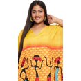 thumbnail image 2 of Oussum Jaune Tribal Grande Taille Polyester Longues Robes Caftan pour Femmes, 2 of 7