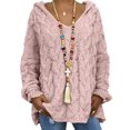thumbnail image 2 of UKAP Ladies Pullover Winter Warm Sweater Solid Color Jumper Tops Loose Chic Hoodies Pink S, 2 of 4
