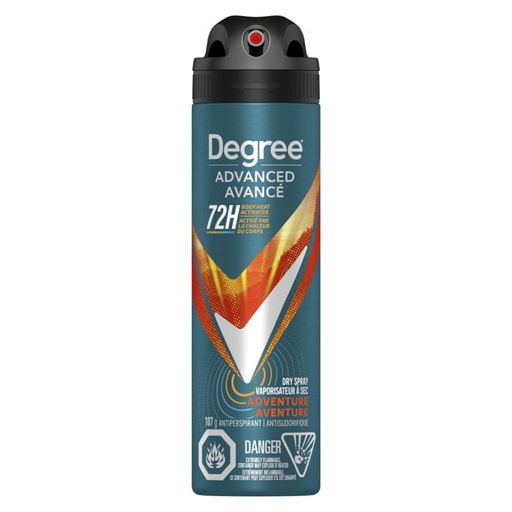 Degree Men Advanced Antiperspirant Dry Spray 72H Protection Adventure, 107 g