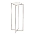thumbnail image 1 of Kate and Laurel Jaspur Table à Boisson Moderne Charmant, 7 x 7 x 21, Blanc et Argent, Table Cocktail Martini Décorative en Métal et Marbre pour Présentation et Rangement, 1 of 7