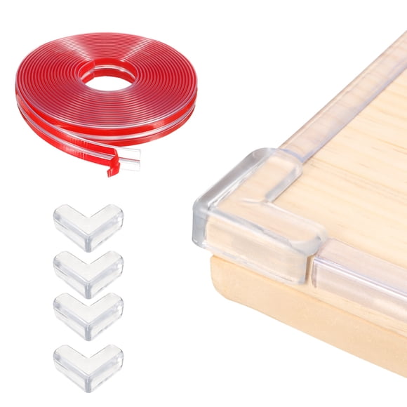 Edge Protector, 19.7ft (6M) x 0.4" (10MM) Clear Furniture Corner Guard Strong Adhesive Proofing Edge Safety Bumpers with 4 Corners Guards for Table Cabinets