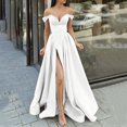 thumbnail image 4 of Kcodviy Robes de Bal Femmes Robe Longue pour Fête Femmes Élégantes Robes Longues Robes Grande Taille Taille 16 Crisn Satin Spaghetti Robe de Bal de Fête Robe de Mariage Soirée, 4 of 4