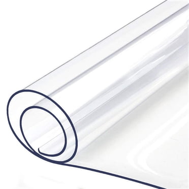 Protecteur de Table Transparent en Vinyle Plastique, Doublure de Nappe, Couvre-Bureau, sous-Main, Essuyable, Nettoyage Facile, Coussinet Protecteur, Pvc, Meuble, Café, Accent, Salle à Manger, Conférence, Dessus de Table, Résistant à la Chaleur, 60 X 60 Pouces, Carré