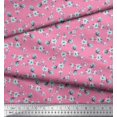 thumbnail image 2 of Soimoi polyester Crepe Fabric Leaves & Magnolia Floral Printed Fabric 1 Yard 42 Inch Wide, 2 of 5