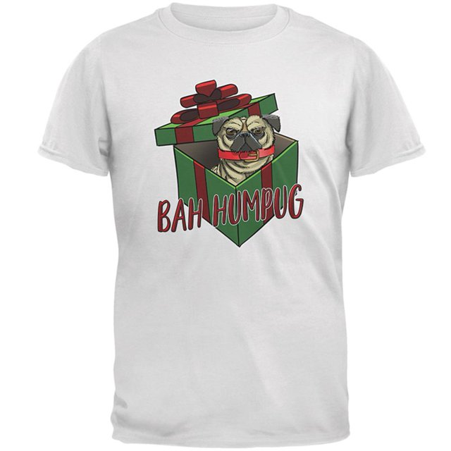 Christmas Bah Humpug Grumpy Scrooge Pug Gift Mens T Shirt