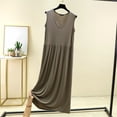 thumbnail image 2 of Tqcoqu Women's Round Neck Solid Color With Chest Cushion Loose And Comfortable Plus Size Home Skirt, 2 of 7