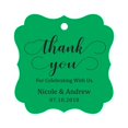 thumbnail image 1 of Darling Souvenir Custom Names Thank You For Celebrating With Us Wedding Hang Tags Personalized Party Tags-Green-100 Tags, 1 of 1