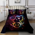 thumbnail image 1 of Ensemble de Courtepointe Motocross, Couvre-Lit Sports Extrêmes, Décor de Chambre, 1 of 3