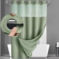 thumbnail image 3 of Shower Curtain For Bathroom 71 in W x 74 in H Reversible Heavy Duty Polyester Fabric With Built-in Large Rings, 3 of 6