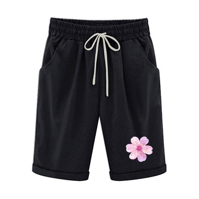 Birdeem Top and Shorts Sets for Women Womens Elastic Waist Printing Drawstring Shorts