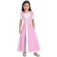 thumbnail image 3 of Mufeng Girls Medieval Renaissance Vintage Dress Velvet Robe Gown Renaissance Cosplay Halloween Party Dress Pink 10, 3 of 7