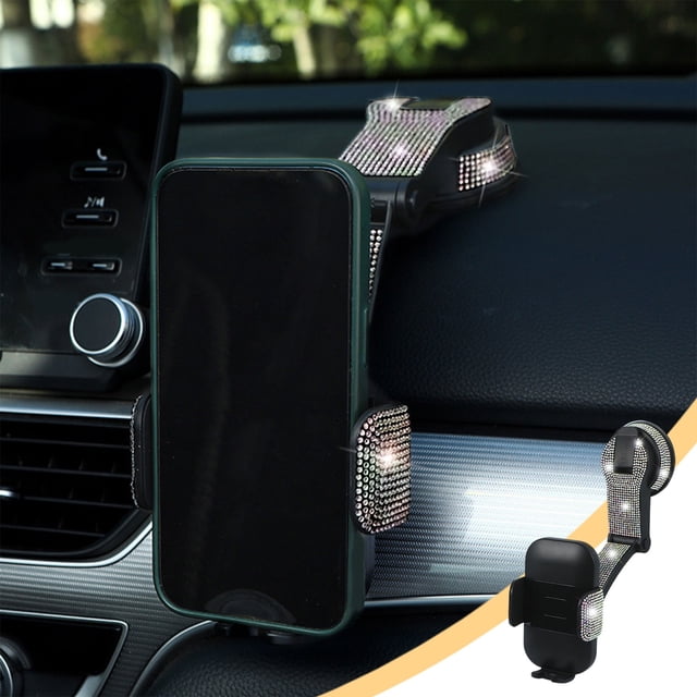 Qonioi Car Inlaid Rotating Phone Holder, 360 Degree Rotation Suction Cup Car Mount for Navigation, Universal Dashboard Windshield Phone Stand for All Phones