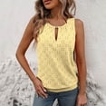 thumbnail image 1 of Eiyaclvo Womens Tank Tops Trendy Keyhole Crew Neck Sleeveless Tops Summer Solid Color Basic Cami Tops 2025 Fashion Embroidery Eyelet Tops, 1 of 9