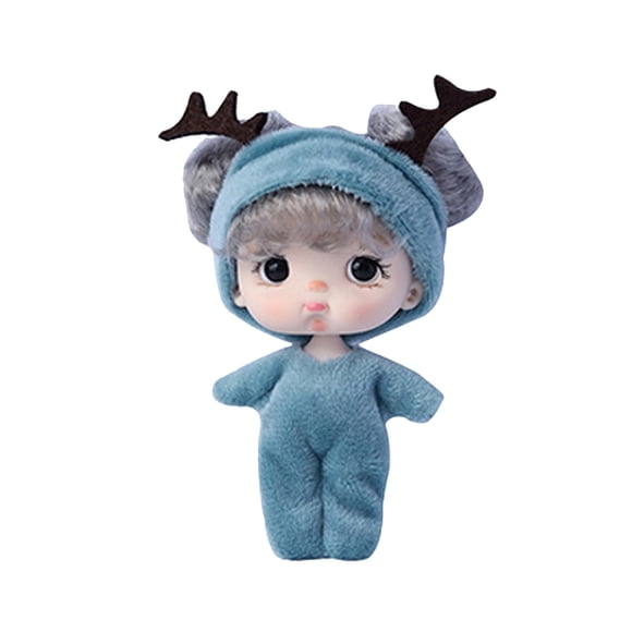 Poupée Bébé Mini Douce Bleue avec Ensemble de Vêtements Poupée au Style Réaliste de 3,5 Pouces Jouet pour Enfants 3,9 X 2 Pouces Matériau Pvc Lavable Petite Poupée Mignonne