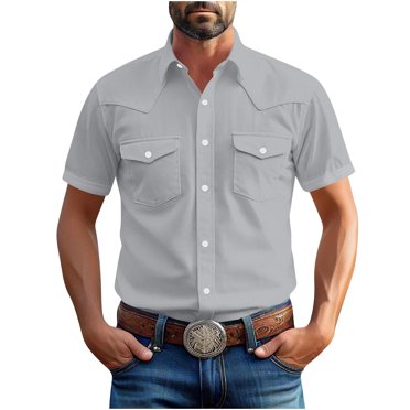 hotojiny Mens Linen Shirts vintage Button Down Short Sleeve work Shirt Casual Summer Beach Vacation Tops with Pocket