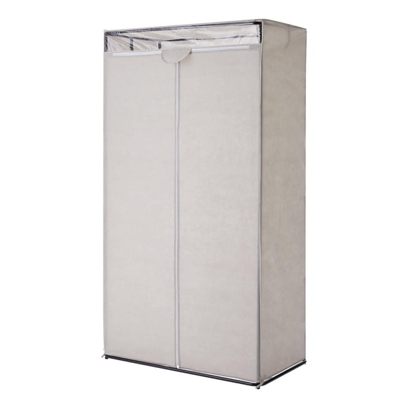 Mainstays Single Tier Zippered Steel Adult Clothes Closet, 36", Grey Pumice, Bedroom