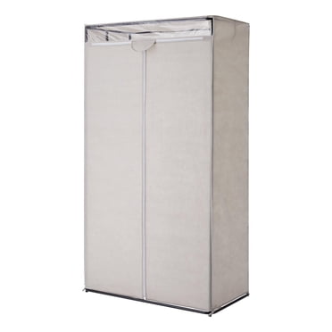 Mainstays Single Tier Zippered Steel Adult Clothes Closet, 36", Grey Pumice, Bedroom