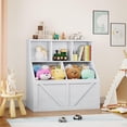 thumbnail image 1 of Kids Toy Storage Organizer and Bookshelf, Toddler Toy Cabinet with Shelves and Bins, Multifunctional Bookcase and Toy Organizer for Playroom, Bedroom, Nursery, School & Kindergarten, 1 of 7