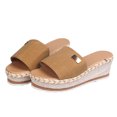 thumbnail image 3 of Sandales d'Été de Plage pour Femmes à Nœud, Plateforme, Talons Compensés, Grande Taille, 3 of 9