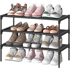 SONGMICS HOME Shoe Rack, Shoe Organizer, Storage Shelf, Upright or Upside Down, Stackable, for Entryway,