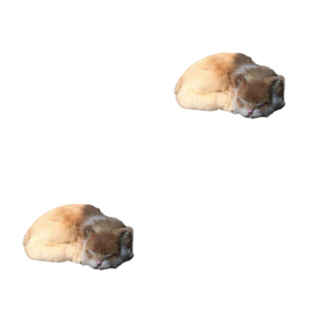 Redempat Doux pour Toucher l'Émulation Réaliste de Chat Endormi Chats Respirant pour une Expérience Confortable Large Application Mixte Jaune 2Set