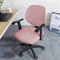 thumbnail image 2 of ORUYROP Housse de Chaise de Bureau Rose Résistante à l'Eau Extensible Jacquard Élastique Housses 2 Pcs pour Chaise d'Ordinateur de Bureau Housse Extensible, 2 of 7