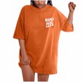 thumbnail image 1 of XZNGL Summer Shirts for Women Plus Size Oversized T Shirts for Women Plus Size Slogan Graphic Drop Shoulder Short Sleeve Tops Summer Loose Pullover Tees Graphic Tees for Women Plus Size, 1 of 9