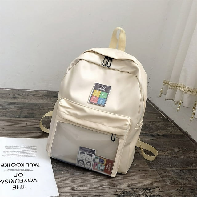 AMERTEER Tailored Large Capacity Solid Color Waterproof Nylon Casual Backpack School Bag