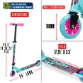 thumbnail image 4 of Folding Kick Scooter for Kids Ages 5–10 – Carve 100 – Lightweight Steel Frame, Adjustable Handlebar, Smooth 100 mm Wheels – Teal – Madd Gear, 4 of 11