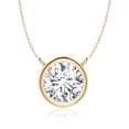 thumbnail image 1 of Angara Collier en Diamant Naturel - Collier Solitaire en Diamant Rond Serti Clos en Or Jaune 14 K pour Femmes, 1 of 10