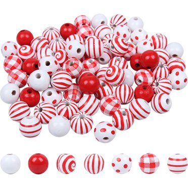 70 Pcs Perles en Bois Rondes Perles en Bois pour Artisanat Décoration Bricolage Fabrication de Bijoux