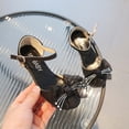 thumbnail image 4 of Girls Heels Princess Shoes Rhinestone Lace Bowknot Sparkling Closed Toe Heels Ankle Strap Pendant Dance Wedding Party Spring Summer Dress Pump Shoes Black, 4 of 5