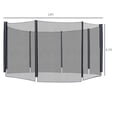 thumbnail image 3 of Soozier 12FT Trampoline Net Enclosure Trampolining Bounce Safety Accessories w/ 8 Poles Net Enclosure Only, Black, 3 of 10
