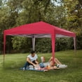 thumbnail image 1 of Wesfital Tente à Auvent Escamotable Extérieure 10 X 10 Pieds, Abri Instantané, Tente de Camping Pare-Soleil Escamotable, Rouge, 1 of 1
