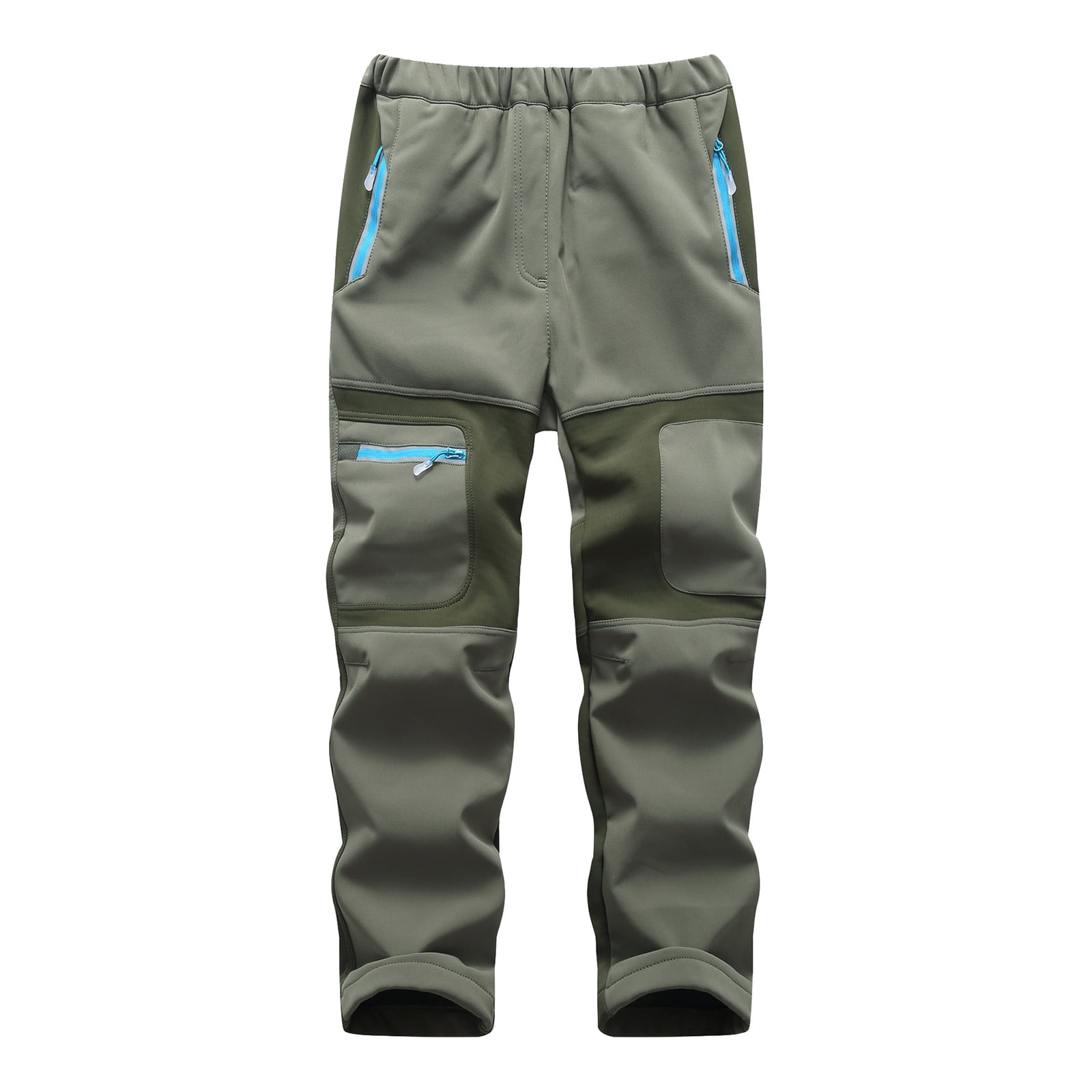 Kids Ski Pants - Patchwork Design with Pockets - Thicken Warm Trousers for Winter Outdoor Activities