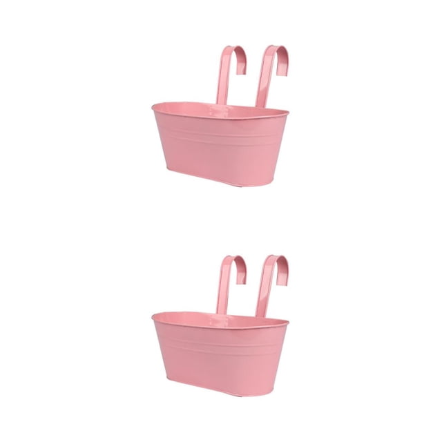 Goriertaly Practical And Durable Detachable For Balcony Planters Railing Hanging Multipurpose Fence Planters Pink 2Set